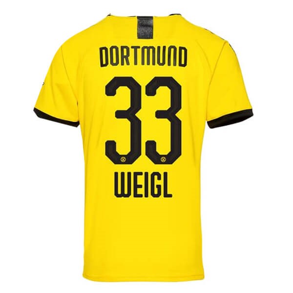 Tailandia Camiseta Borussia Dortmund NO.33 Weigl Primera equipo 2019-20 Amarillo